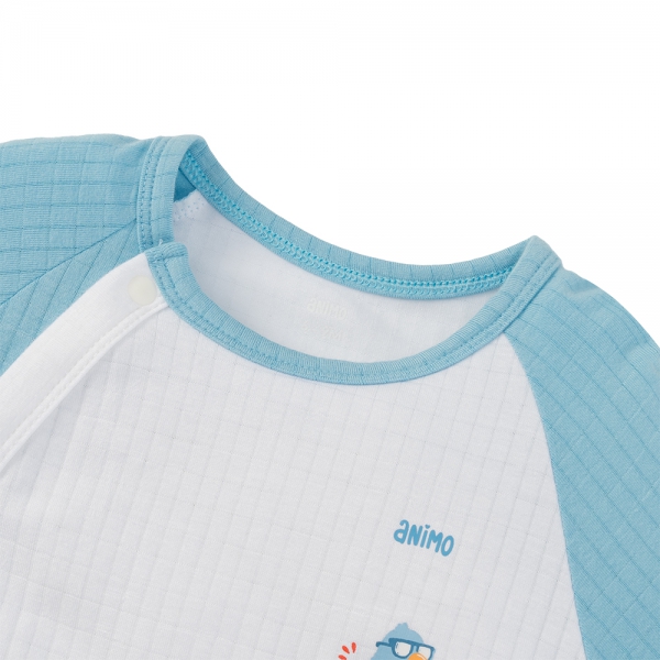 Set 2 bodysuit rayon chống muỗi dài Animo VD0425041 (0-12M,Dương-trắng,TT06)