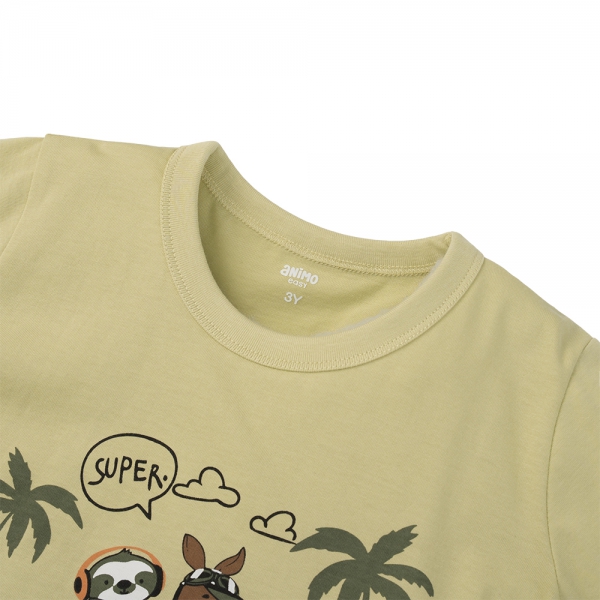 Bộ bé trai ngắn Animo Easy HN0525045 (1-4Y,Lá-lá,TT02)