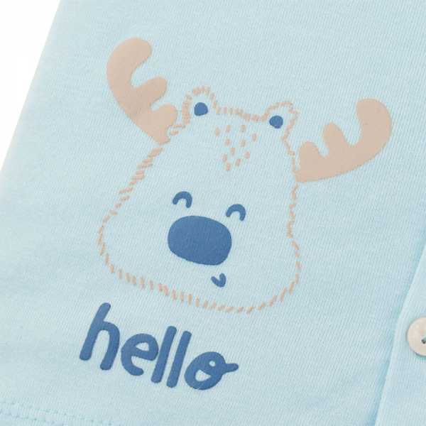 Set 2 bộ modal kháng khuẩn ngắn Animo VD0325026 (0-3M,Xanh-trắng,NN06)