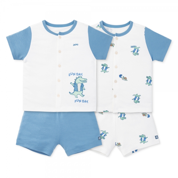 Set 2 bộ modal kháng khuẩn ngắn Animo VD0325025 (0-24M,Biển-trắng,DD06)