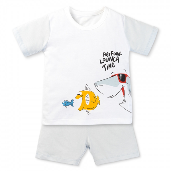 Bộ bé trai ngắn Animo Easy HN0525050 (1-4Y,Trắng-dương,NN02)