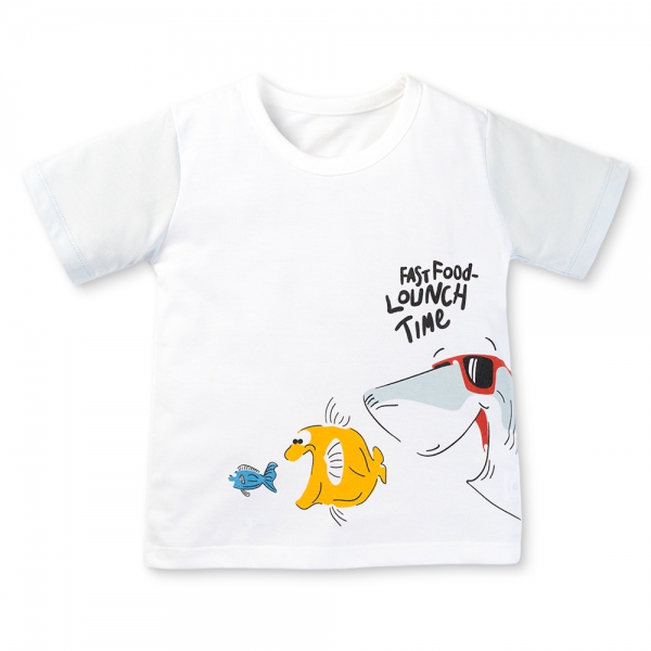 Bộ bé trai ngắn Animo Easy HN0525050 (1-4Y,Trắng-dương,NN02)