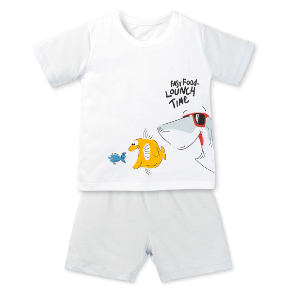 Bộ bé trai ngắn Animo Easy HN0525050 (1-4Y,Trắng-dương,NN02)