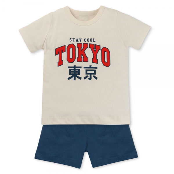 Bộ bé trai ngắn Animo Easy HN0525051 (1-4Y,Kem-dương,NN02)