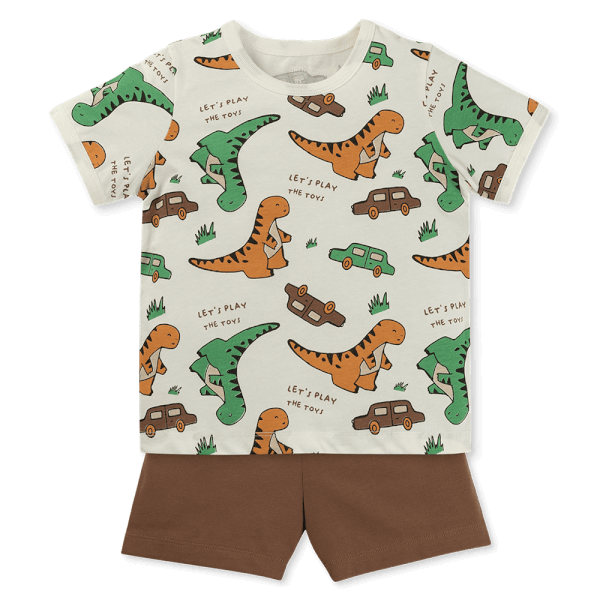 Bộ bé trai ngắn Animo Easy ST0525020 (1-4Y,Nâu-kem,DD04)