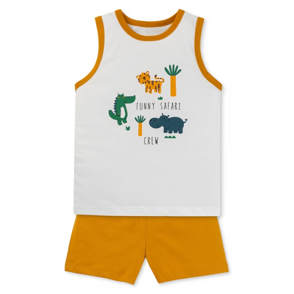 Bộ bé trai ngắn Animo Easy ST0425062 (1-4Y,Vàng-trắng,TT02)