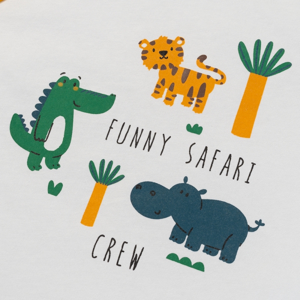 Bộ bé trai ngắn Animo Easy ST0425062 (1-4Y,Vàng-trắng,TT02)