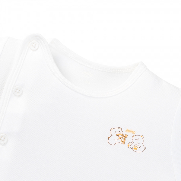 Set 2 áo sơ sinh cài chéo tay dài Animo Easy HN0125001 (NB-9M,Trắng,NN05)