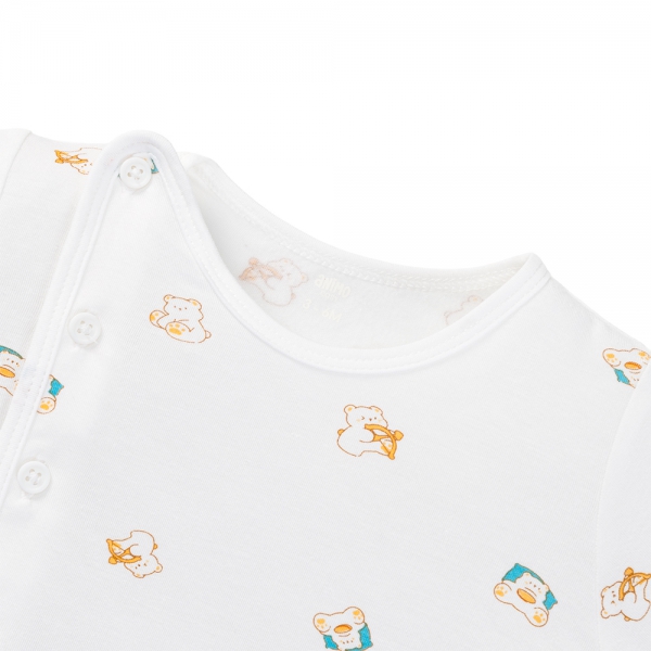 Set 2 áo sơ sinh cài chéo tay dài Animo Easy HN0125001 (NB-9M,Trắng,NN05)