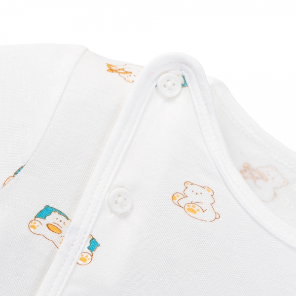 Set 2 áo sơ sinh cài chéo tay dài Animo Easy HN0125001 (NB-9M,Trắng,NN05)
