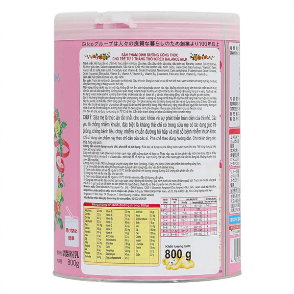 Glico Icreo Balance Milk số 0 800g (0-12 tháng)