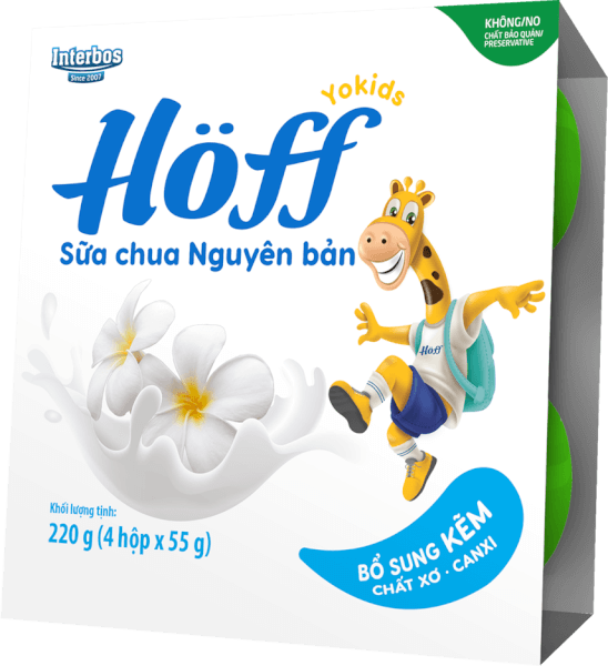 Sữa chua có đường Hoff  - vị nguyên bản (Lốc 4 hủ) (Giao mẫu ngẫu nhiên)