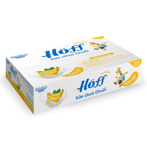 Combo 2 Sữa chua hoa quả Hoff  - Chuối (Lốc 4 hủ)