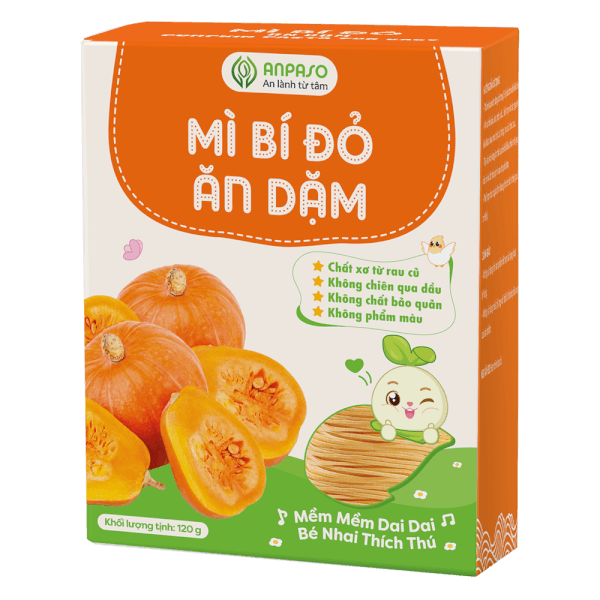 Combo 2 Mì bí đỏ ăn dặm cho bé Anpaso 120g
