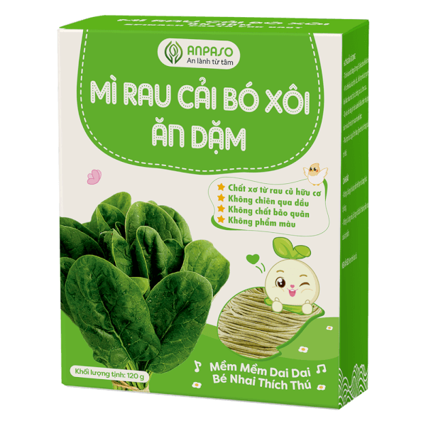 Mì cải bó xôi ăn dặm cho bé Anpaso 120g