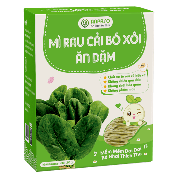 Mì cải bó xôi ăn dặm cho bé Anpaso 120g