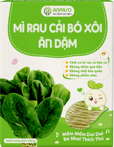 Mì cải bó xôi ăn dặm cho bé Anpaso 120g