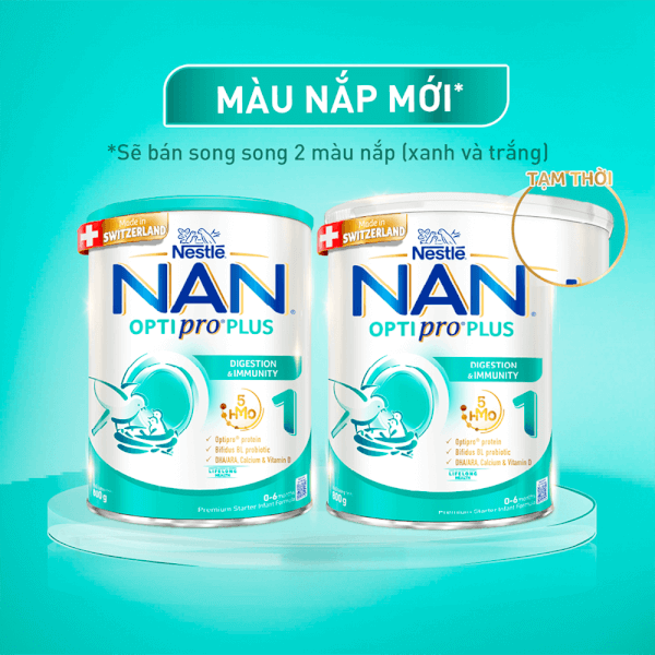 Sữa Nan Optipro PLUS 1 800g, với 5HMO, sản xuất tại Thụy Sỹ (0-6 tháng) (Giao bao bì ngẫu nhiên)