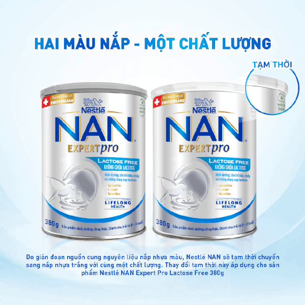Sản phẩm dinh dưỡng công thức Nestle Nan Expert Pro Lactose Free không chứa lactose 380g (Giao bao bì ngẫu nhiên)