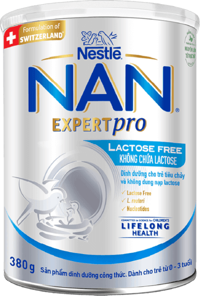 Sản phẩm dinh dưỡng công thức Nestle Nan Expert Pro Lactose Free không chứa lactose 380g (Giao bao bì ngẫu nhiên)