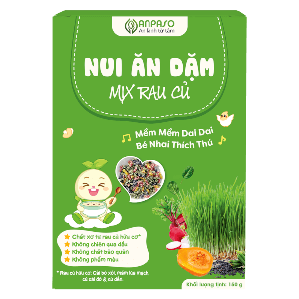 Nui ăn dặm mix rau củ Anpaso 150g
