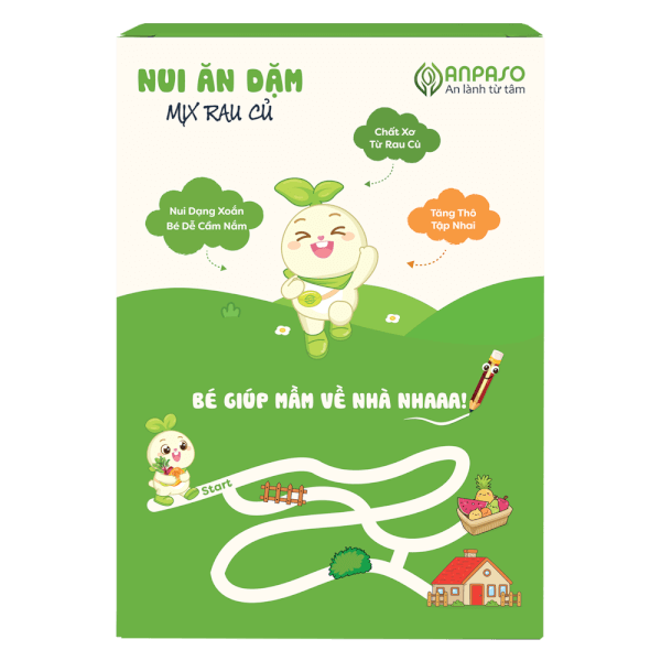 Combo 2 Nui ăn dặm mix rau củ Anpaso 150g