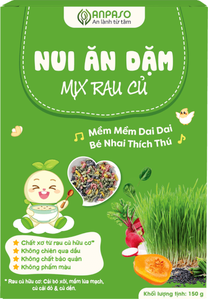 Nui ăn dặm mix rau củ Anpaso 150g