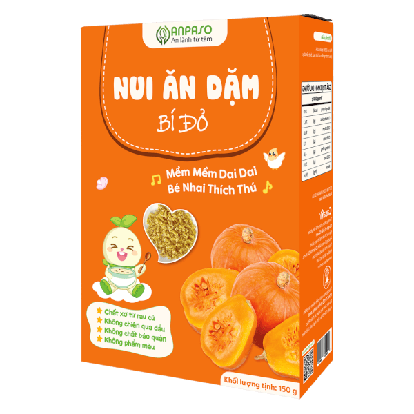 Combo 2 Nui ăn dặm bí đỏ Anpaso 150g