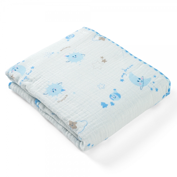 Chăn xô nhăn Cotton 4 lớp cao cấp Animo T2304_NBA002 (75x100cm,1 cái,Giao màu ngẫu nhiên)