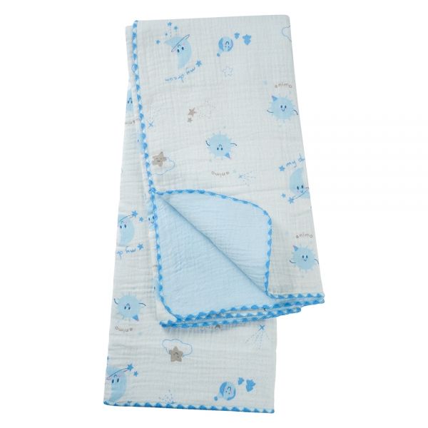 Chăn xô nhăn Cotton 4 lớp cao cấp Animo T2304_NBA002 (75x100cm,1 cái,Giao màu ngẫu nhiên)