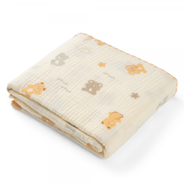 Chăn xô nhăn Cotton 4 lớp cao cấp Animo T2304_NBA002 (75x100cm,1 cái,Giao màu ngẫu nhiên)