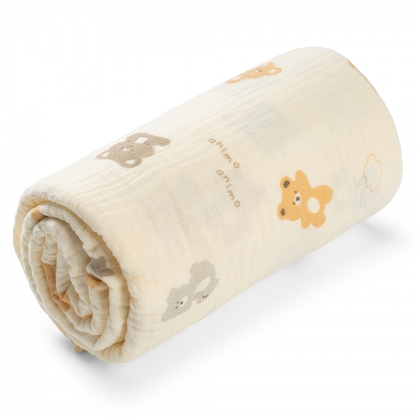 Chăn xô nhăn Cotton 4 lớp cao cấp Animo T2304_NBA002 (75x100cm,1 cái,Giao màu ngẫu nhiên)