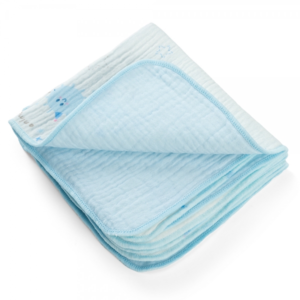 Khăn sữa xô nhăn Cotton 4 lớp Animo T2304_NBA001 (25x28cm,5 cái,Giao mẫu ngẫu nhiên)