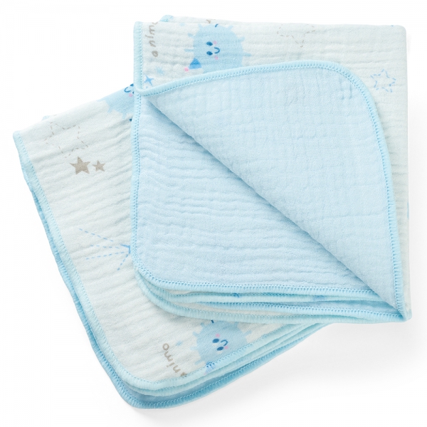 Khăn sữa xô nhăn Cotton 4 lớp Animo T2304_NBA001 (25x28cm,5 cái,Giao mẫu ngẫu nhiên)