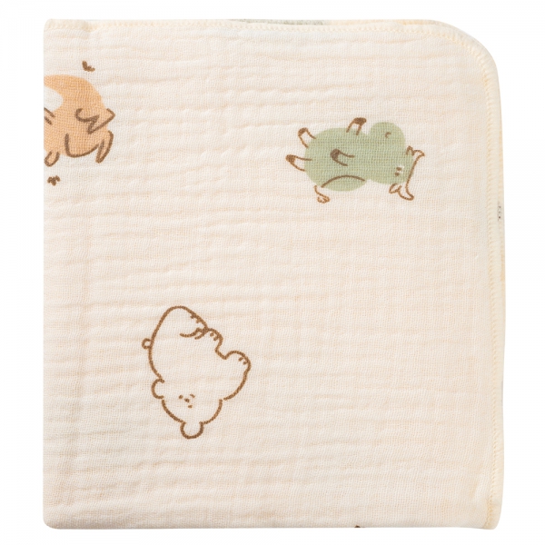 Khăn sữa xô nhăn Cotton 4 lớp Animo T2304_NBA001 (25x28cm,5 cái,Giao mẫu ngẫu nhiên)