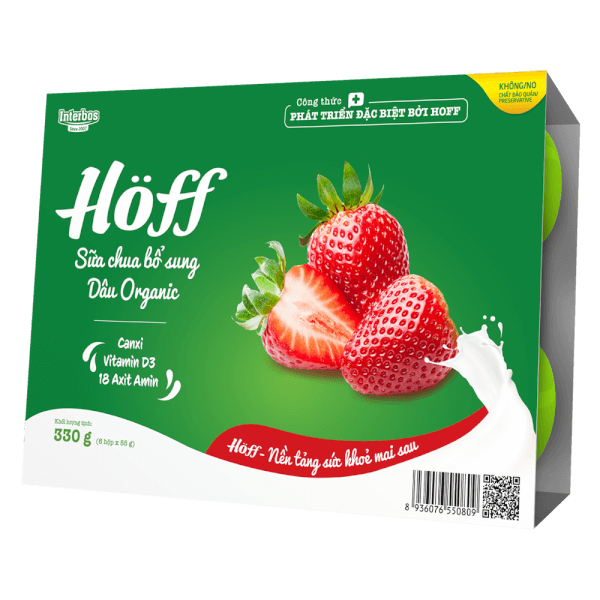 Sữa chua trái cây HӦff - Bổ sung Dâu - Organic 55gr (Giao mẫu ngẫu nhiên)