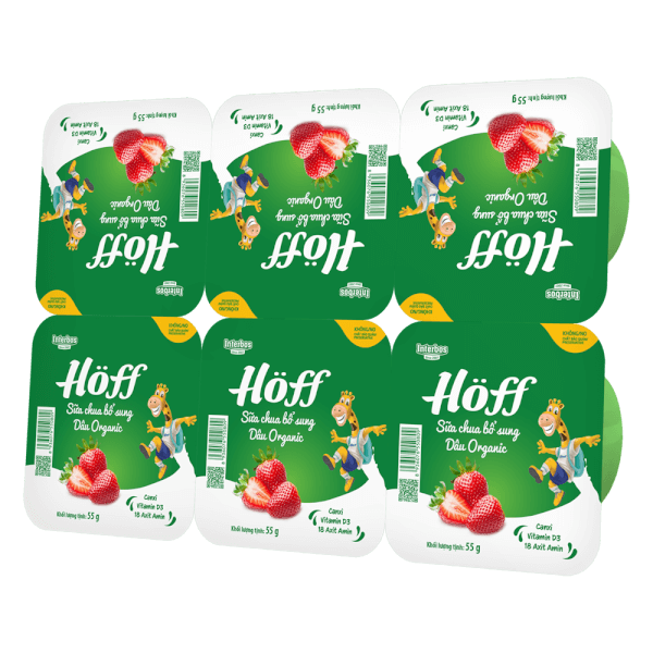 Sữa chua trái cây HӦff - Bổ sung Dâu - Organic 55gr (Giao mẫu ngẫu nhiên)