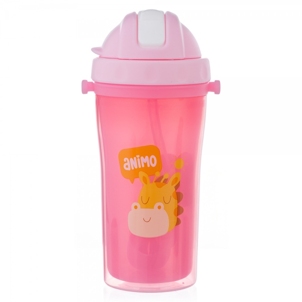 Bình tập uống cách nhiệt Animo (340ml, hồng, RK3415A)