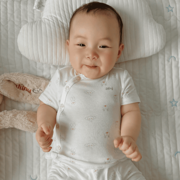 Bộ modal kháng khuẩn ngắn Animo HR VD0525062 (0-6M, Trắng)