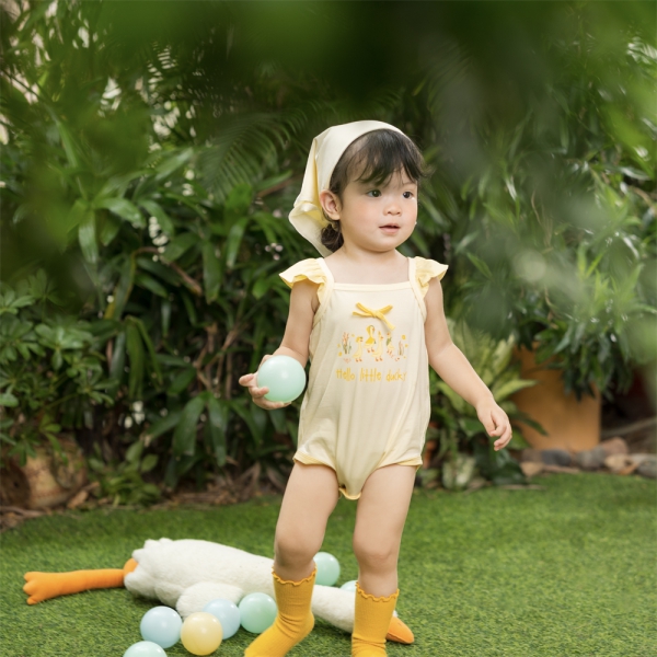 Bodysuit bé gái tam giác Animo VD0525002 (0-9M,Vàng,NN01)