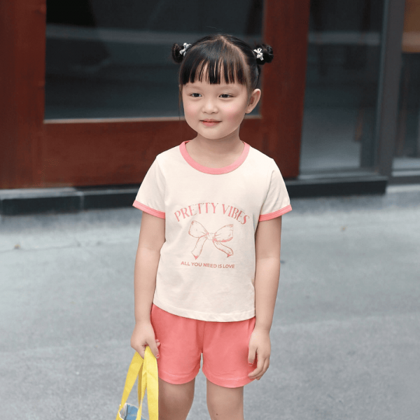 Bộ bé gái ngắn Animo Easy TX0425064 (1-4Y,Be-đỏ,TT02)