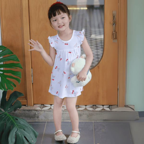 Đầm bé gái Animo Easy TX0425066 (1-4Y,Trắng,NN03)