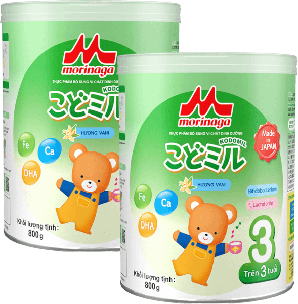 Combo 2 Sữa Morinaga số 3 800g hương vani (Kodomil, trên 3 tuổi)