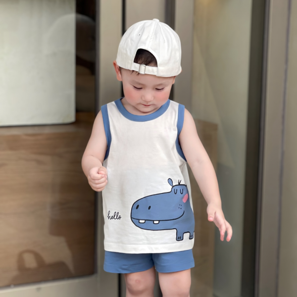 Bộ bé trai áo sát nách quần ngắn Animo easy (1-4Y) HN0525057