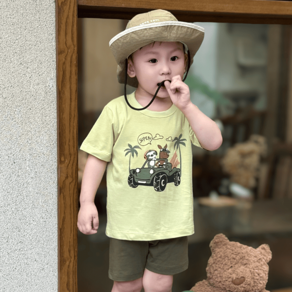 Bộ bé trai ngắn Animo Easy HN0525045 (1-4Y,Lá-lá,TT02)