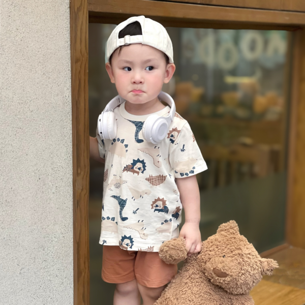 Bộ bé trai ngắn Animo Easy HN0525048 (1-4Y,Kem-nâu,TT04)