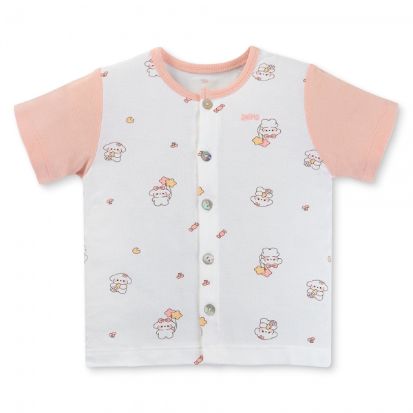 Set 2 Bộ kháng khuẩn Modal ngắn Animo BMC0525024 (0-24M,Dâu-trắng,NN06)