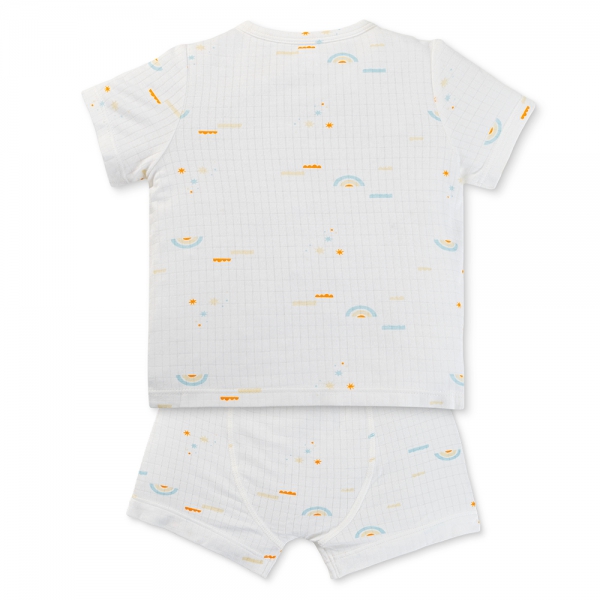 Set 2 bộ rayon chống muỗi ngắn Animo VD0425030 (0-24M,Vàng-trắng,NN06)