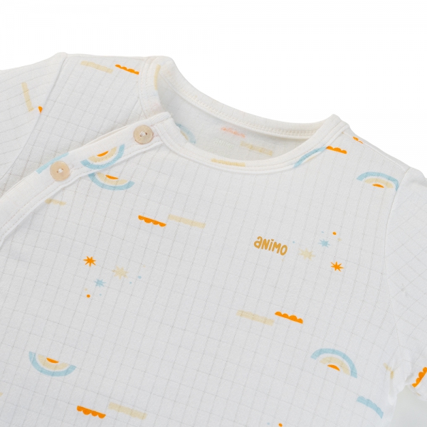 Set 2 bộ rayon chống muỗi ngắn Animo VD0425030 (0-24M,Vàng-trắng,NN06)