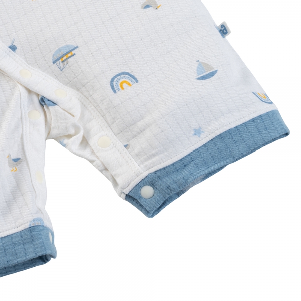 Set 2 bodysuit rayon chống muỗi đùi Animo VD0425039 (0-12M,Xanh-trắng,DD06)